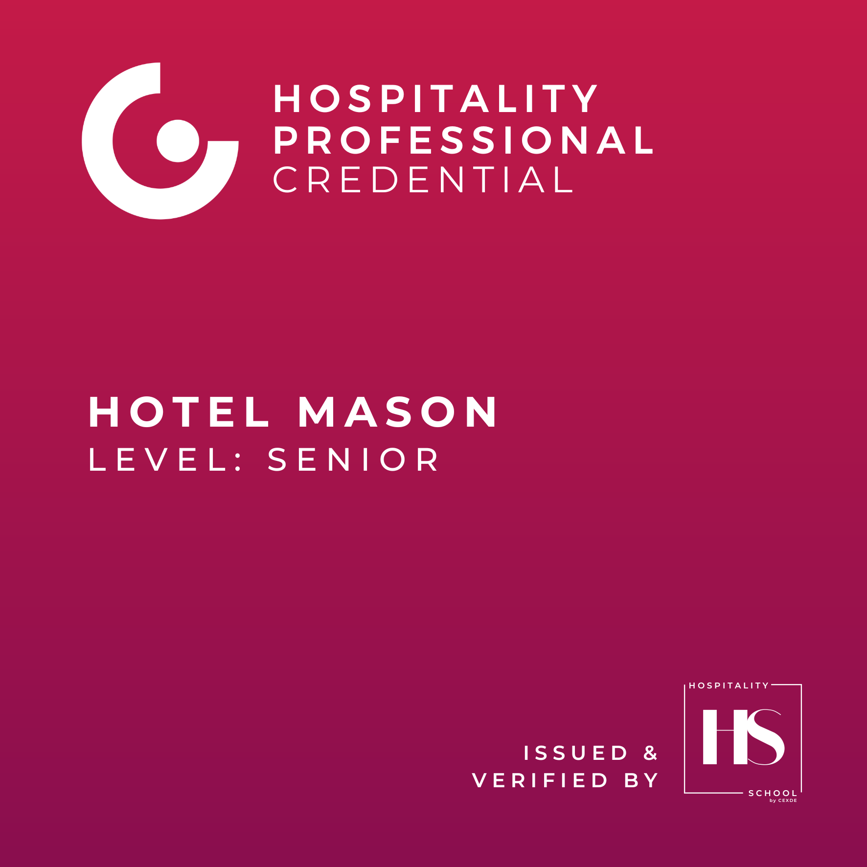 Senior Hotel Mason Credly