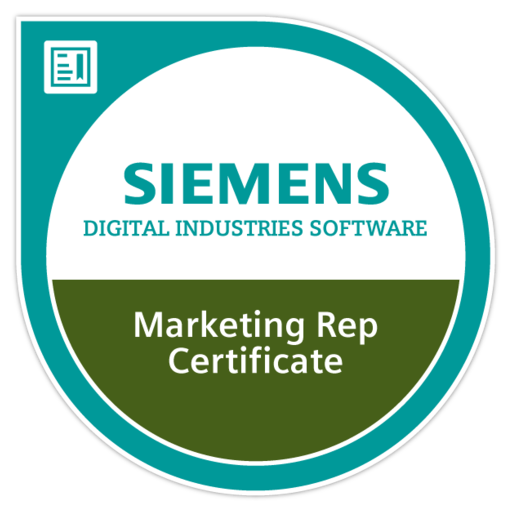 Siemens Digital Industries Software Marketing Rep Certificate 2021 - Credly