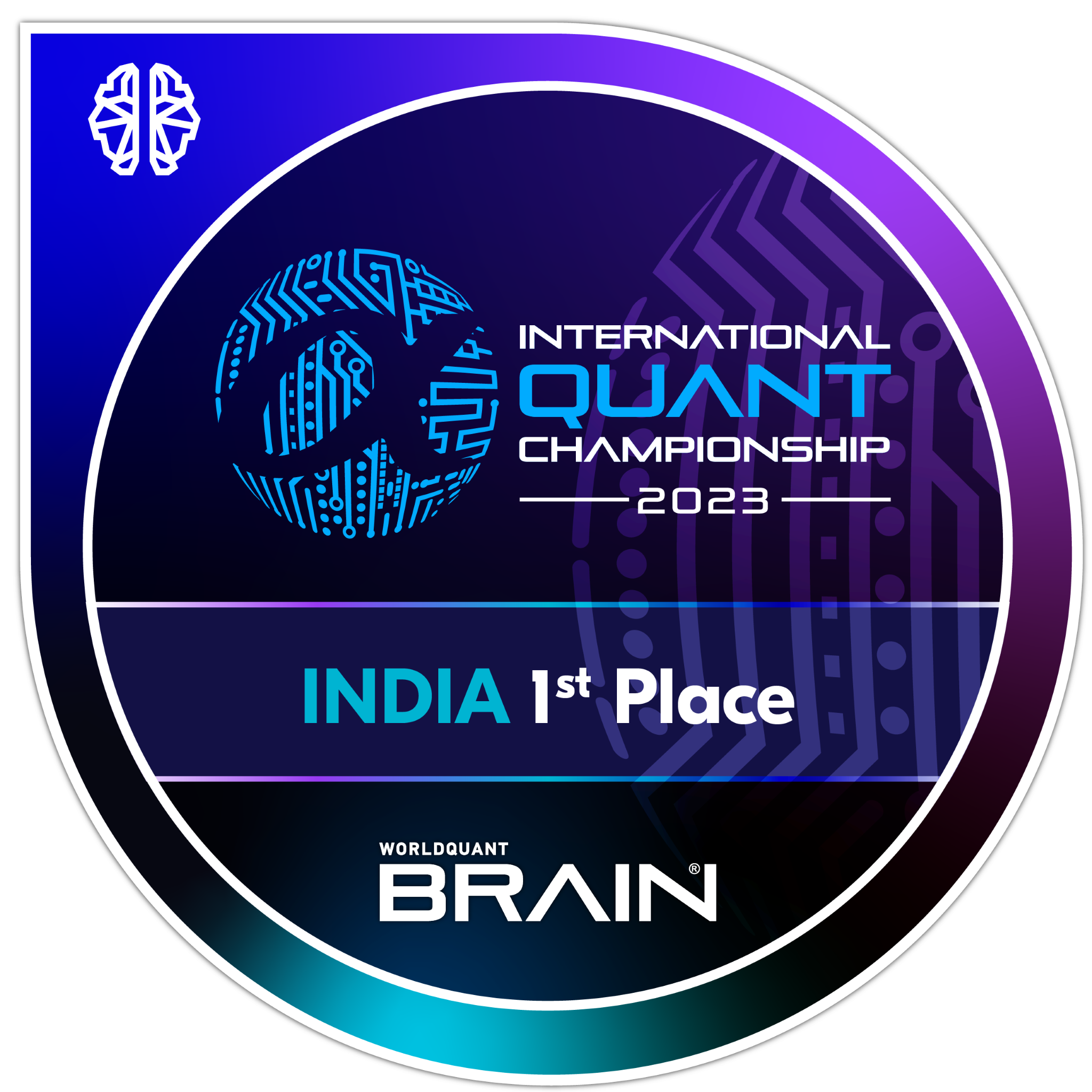 2023 WorldQuant BRAIN IQC India 1st Place