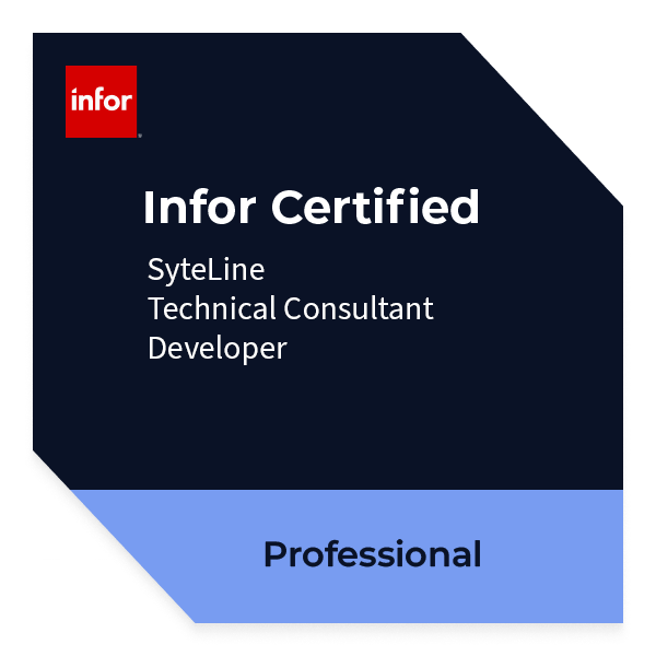 Infor Certified SyteLine Technical Consultant - Developer