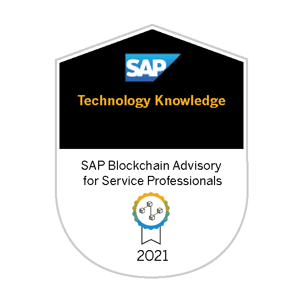Technology Knowledge 2021 SAP Blockchain Advisory for Service Professionals Credly