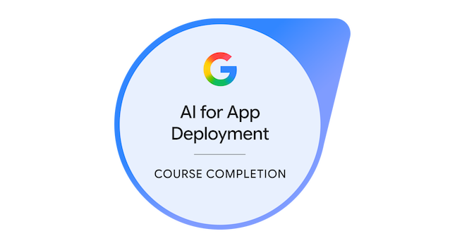 Credly badge artwork for AI for App Deployment