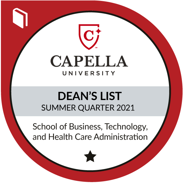 Dean's List - School of Business, Technology, and Health Care Administration - Summer 2021