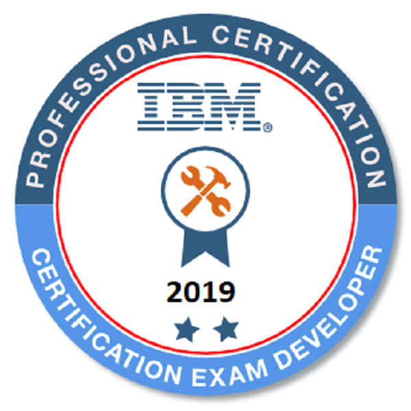 IBM Certification Exam Developer 2019 - Level II badge