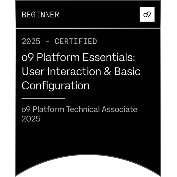 o9 Platform Technical Associate 2025