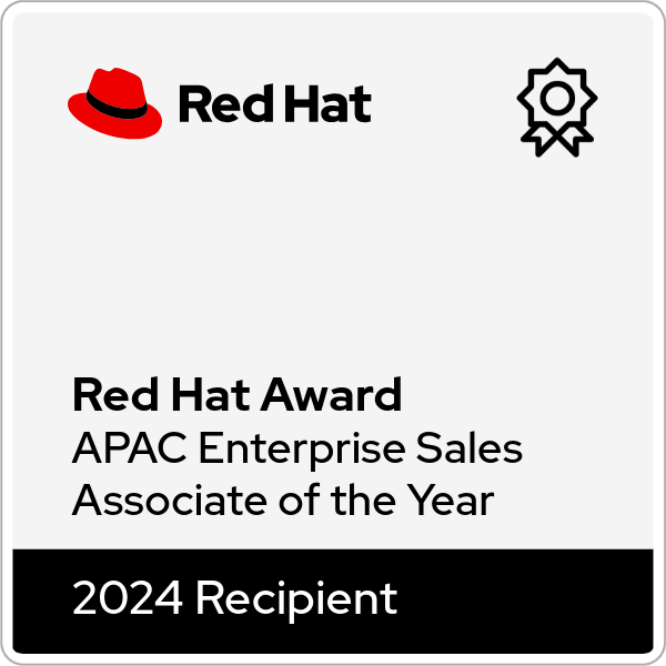 2024 Red Hat APAC Enterprise Sales Associate of the Year