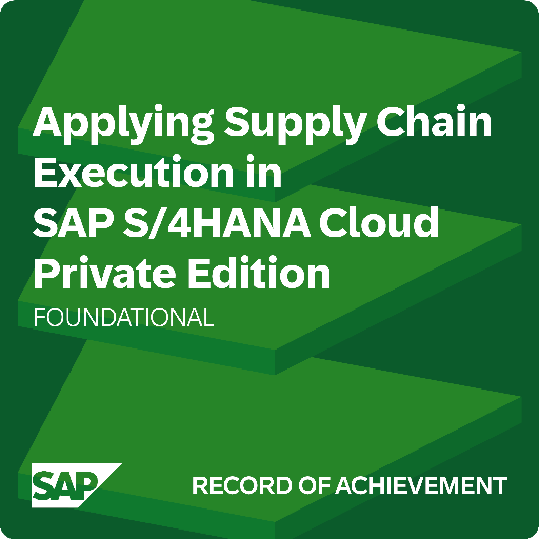 Applying Supply Chain Execution in SAP S/4HANA Cloud Private Edition - Record of Achievement