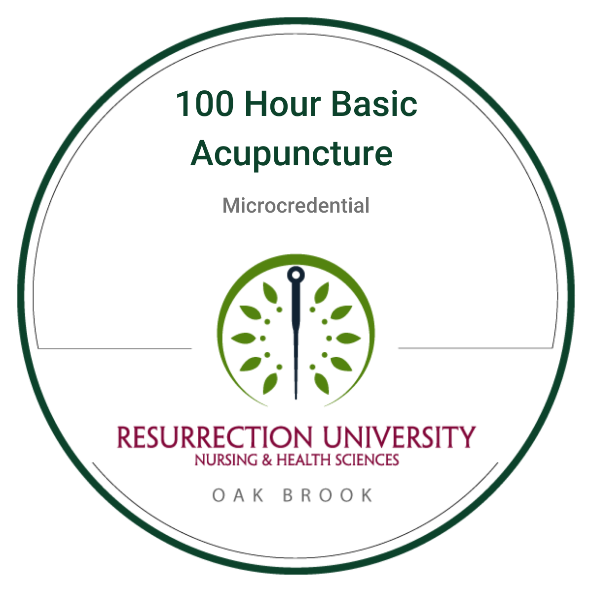 Basic Acupuncture 100 Hour Microcredential - Credly