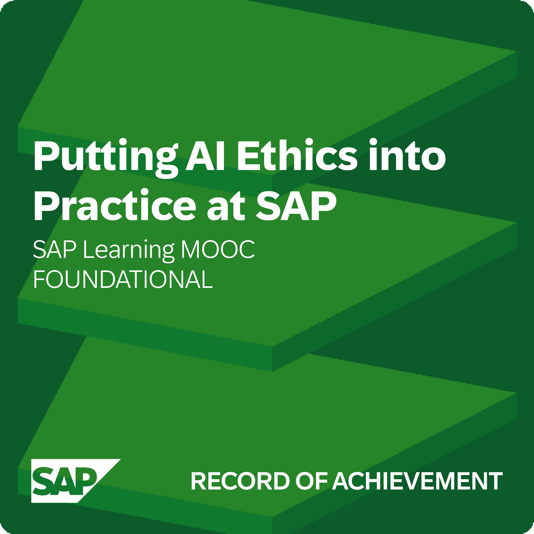 Putting AI Ethics into Practice at SAP - Record of Achievement