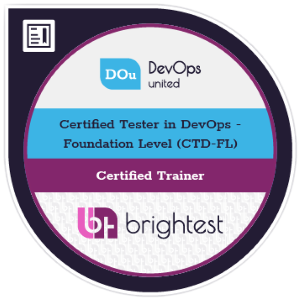 Certified Trainer for DOu - Certified Tester in DevOps - Foundation Level (CTD-FL)