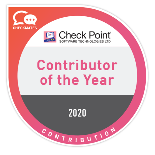 Check Point CheckMates Contributor of the Year 2020 - Credly