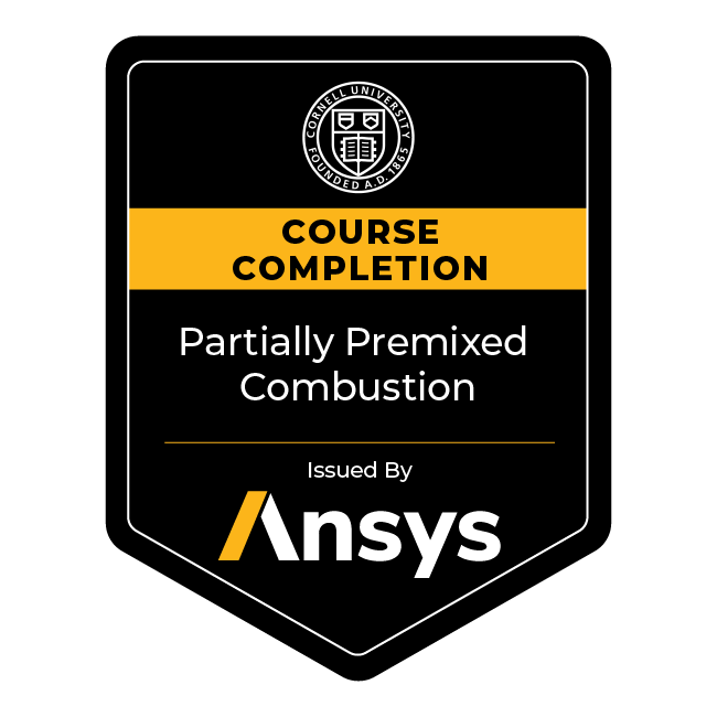 Ansys Course Completion: Partially Premixed Combustion