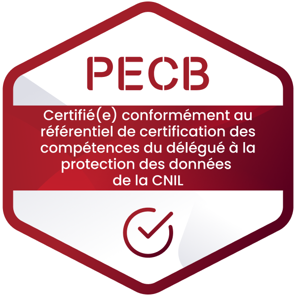 Certifié(e) conformément au référentiel de certification des compétences du délégué à la protection des données de la CNIL