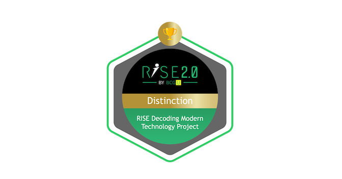BCG RISE Distinction Decoding Modern Technology Project - Credly