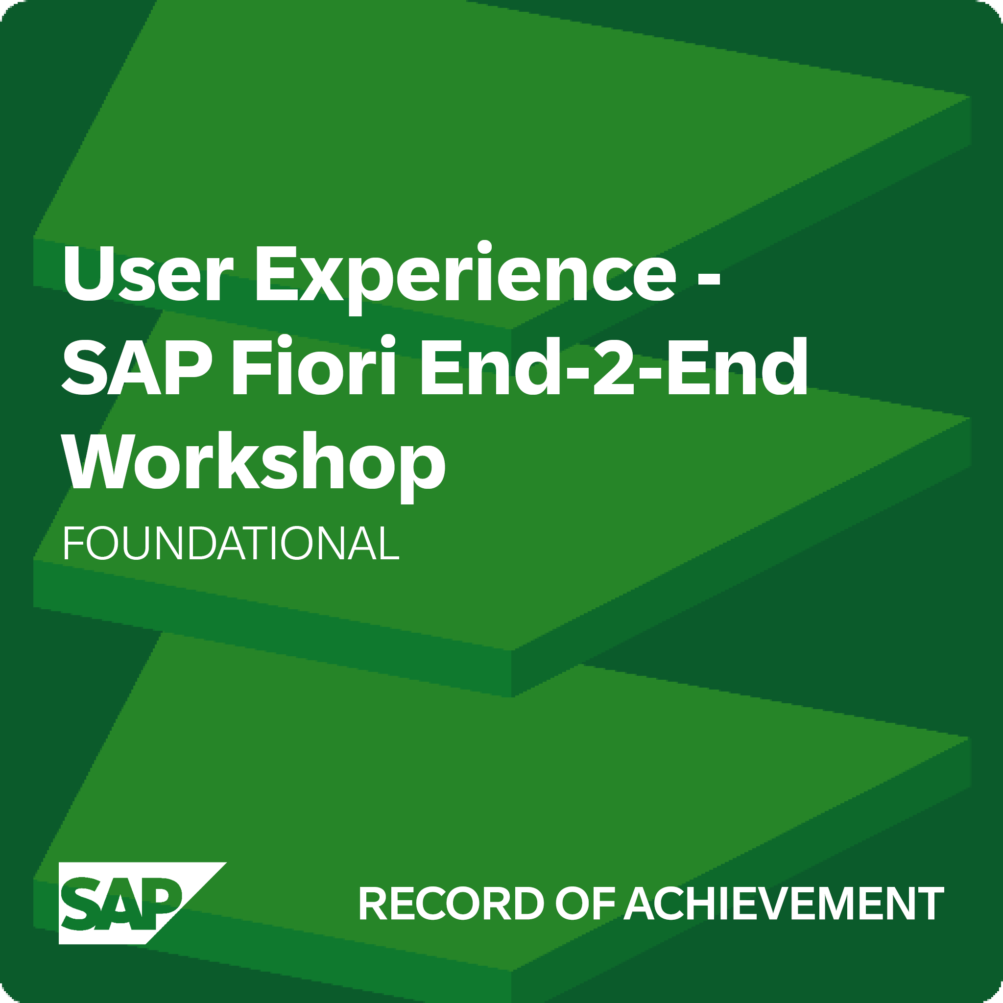 User Experience - SAP Fiori End-2-End Workshop - Record of Achievement
