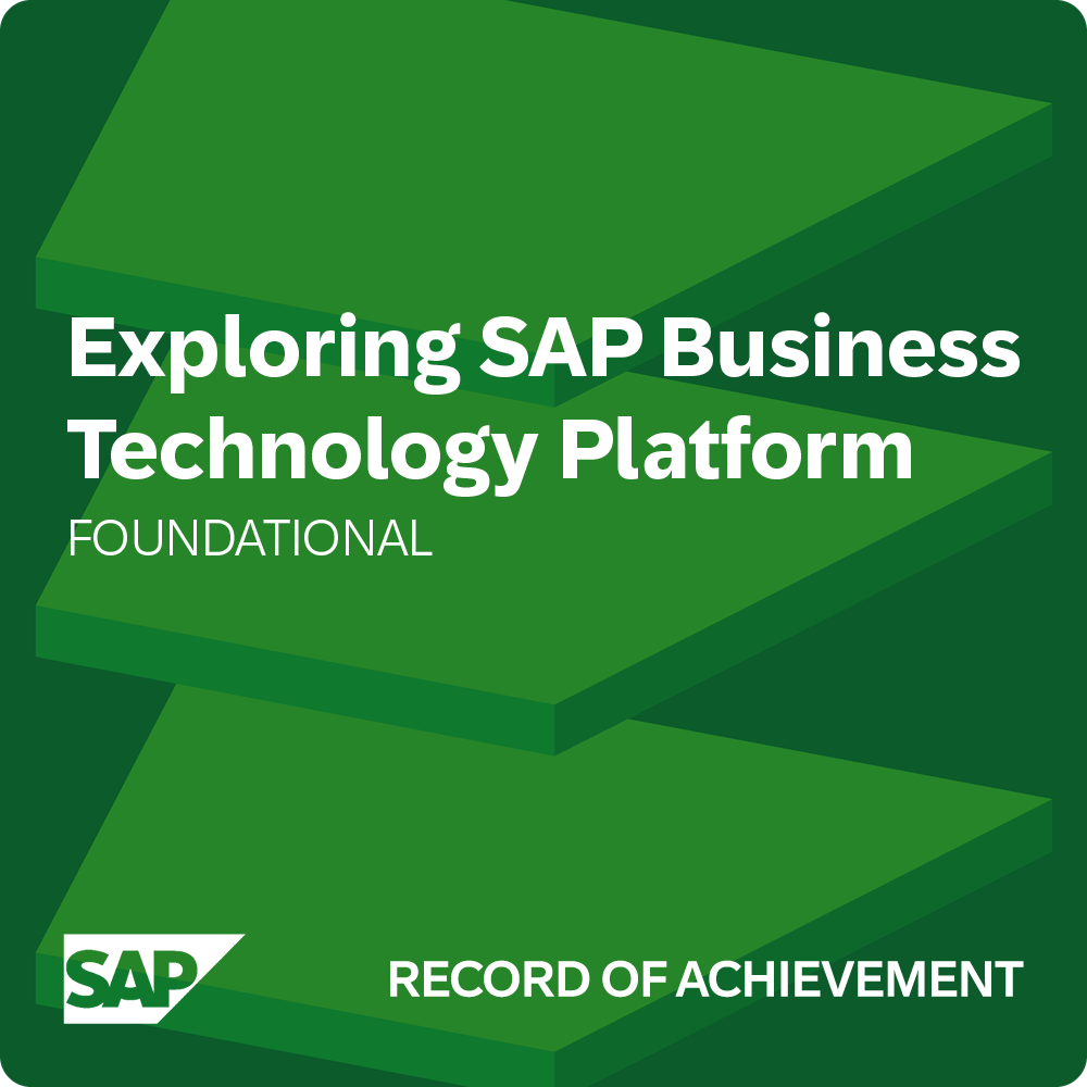 Exploring SAP Business Technology Platform - Record of Achievement