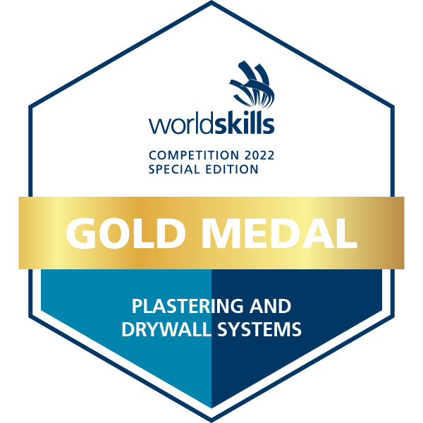 WorldSkills Competition 2022 Special Edition - Gold Medallist - Plastering and Drywall Systems
