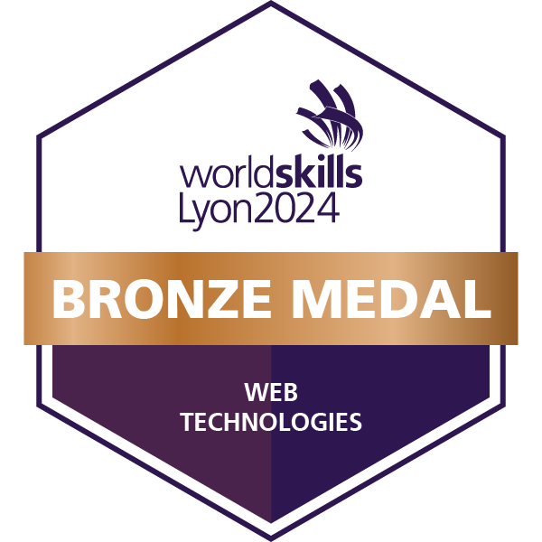 WorldSkills Lyon 2024 - Bronze Medallist - Web Technologies