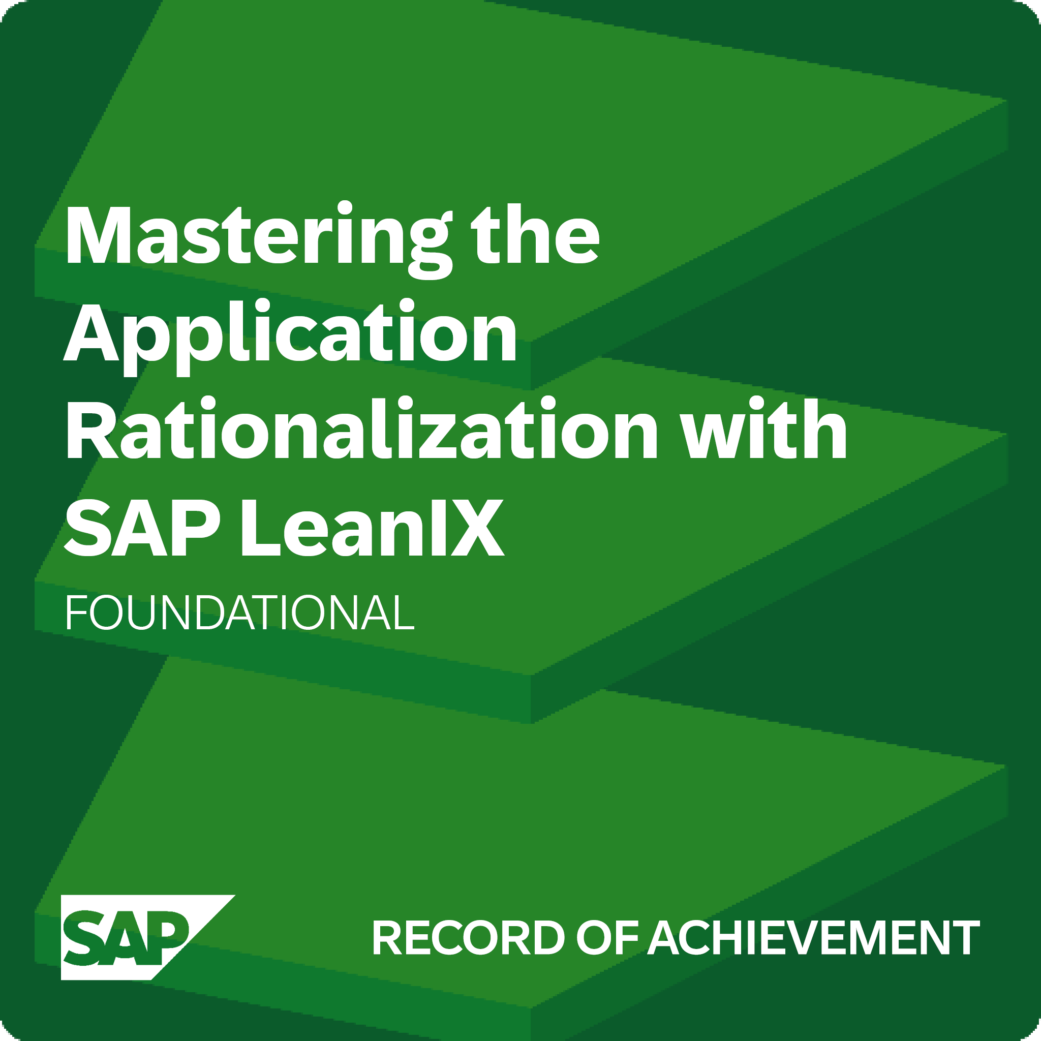 Mastering the Application Rationalization with SAP LeanIX - Record of Achievement