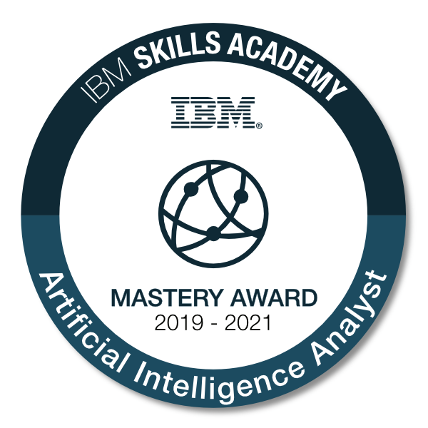 Artificial Intelligence Analyst - Mastery Award 2019