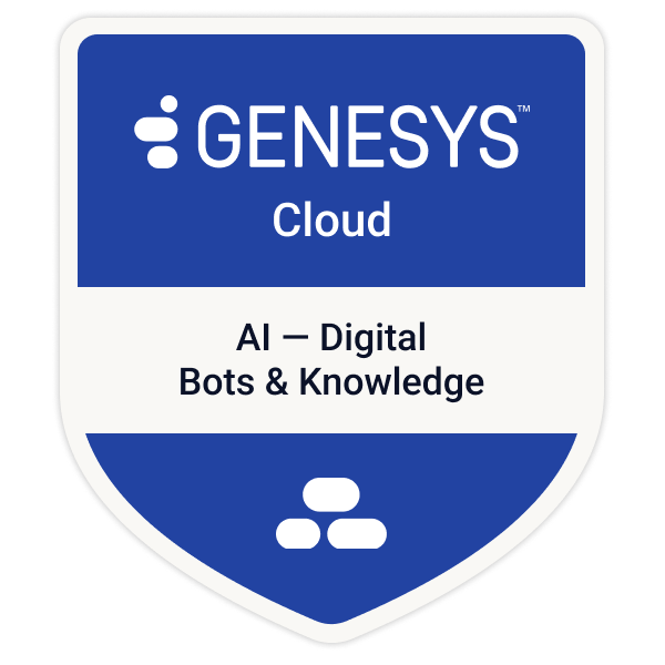 Genesys Cloud: AI – Digital Bots & Knowledge Certification
