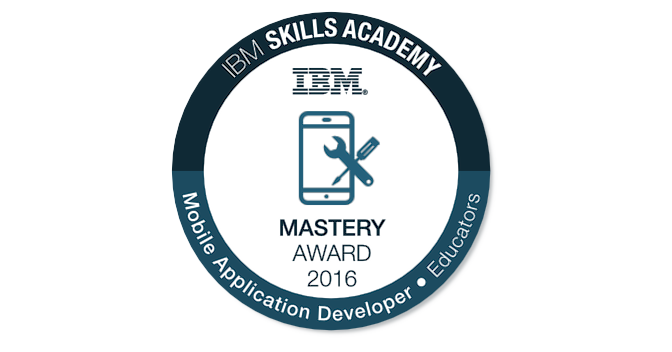 Mobile Application Developer - Mastery Award for Educators 2016 - Credly