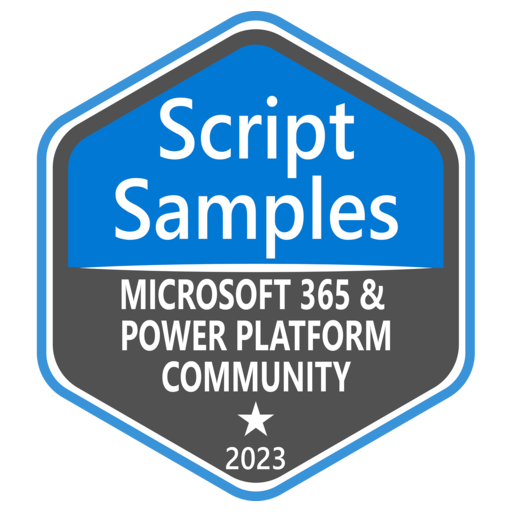 Script Samples - Microsoft 365 & Power Platform Community 2023 - Credly