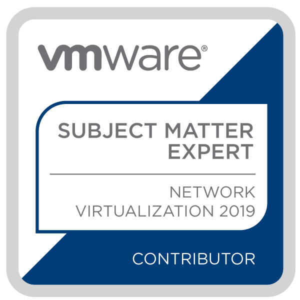 Certification Subject Matter Expert - Network Virtualization 2019