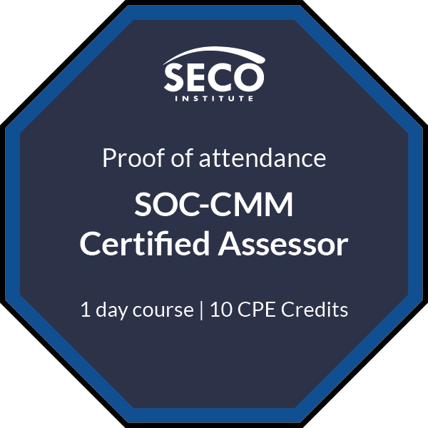Proof of attendance: SOC-CMM Certified Assessor (10 CPE)