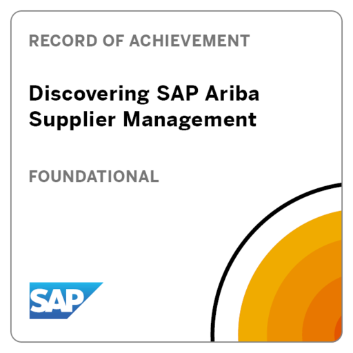SAP CERTIFIED APPLICATION ASSOCIATE SAP ARIBA SUPPLIER MANAGEMENT visual data 3
