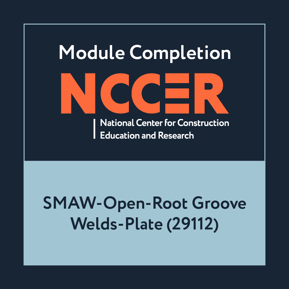 NCCER SMAW-Open-Root Groove Welds-Plate (29112)