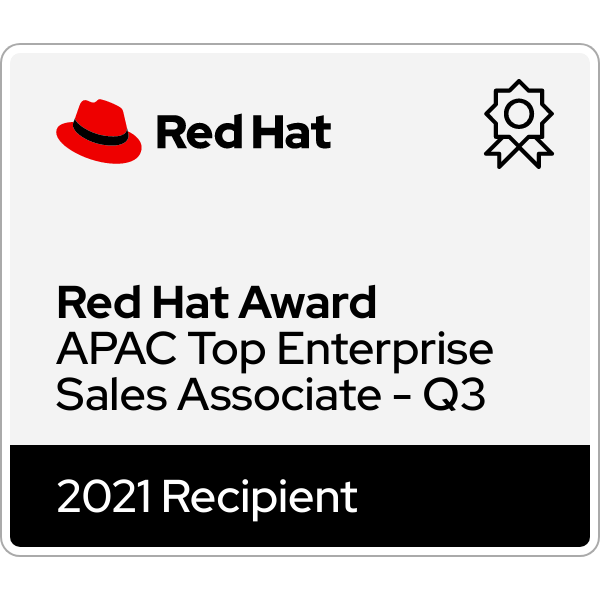 2021 Red Hat APAC Top Sales Associate - Q3