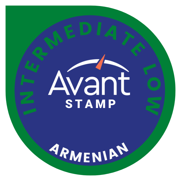 Avant Armenian Proficiency Test in Speaking and Writing: Intermediate/Low(v.1)