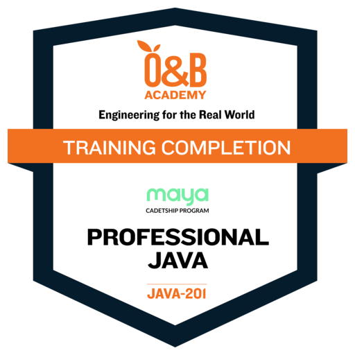 JAVA-201: Professional Java (Maya Cadetship Program) - Credly
