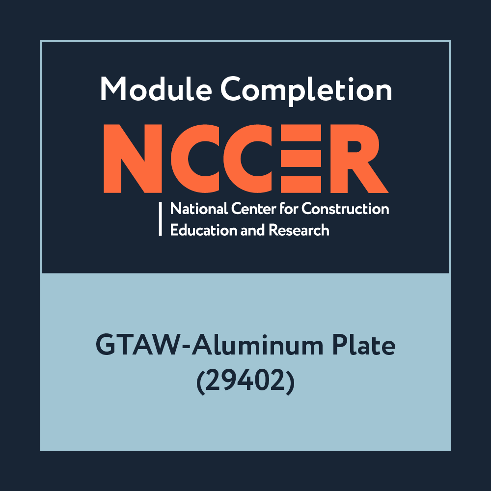 NCCER GTAW-Aluminum Plate (29402)