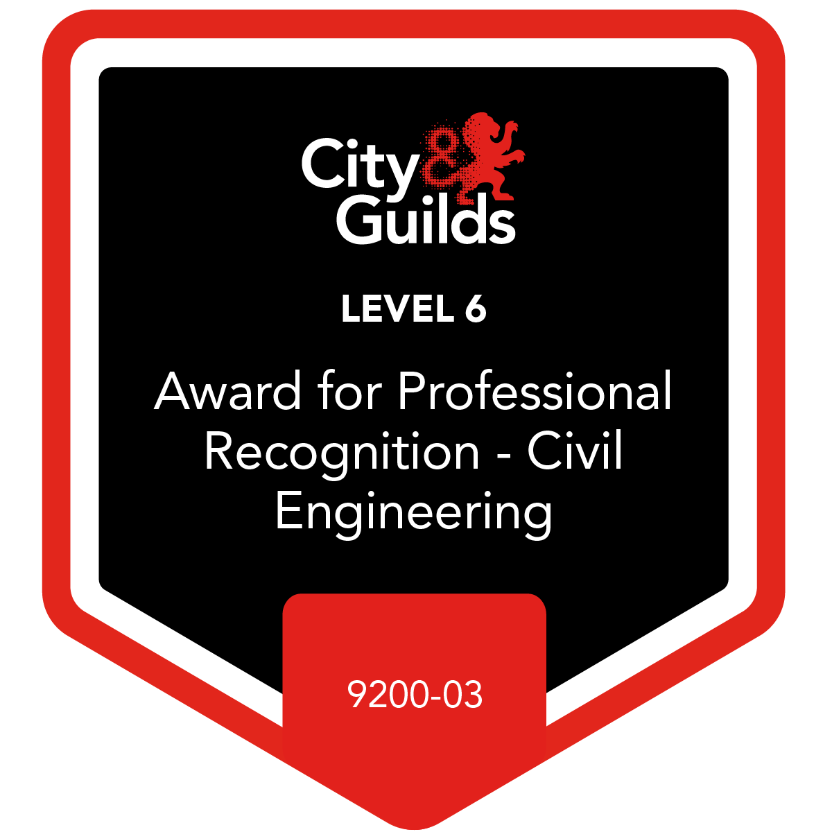 Level 6 Award for Professional Recognition - Civil Engineering - 9200-03