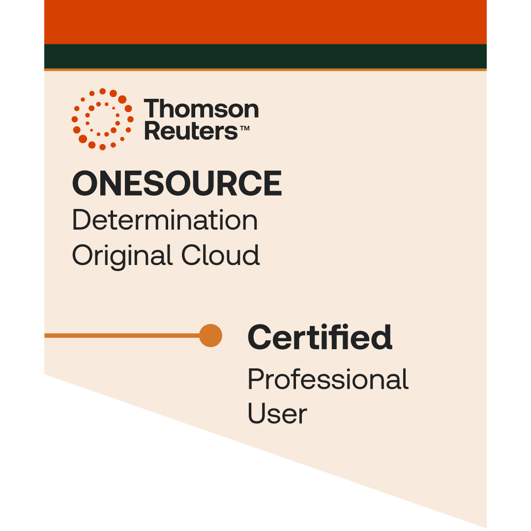 ONESOURCE Indirect Determination Original Cloud Professional User Certification