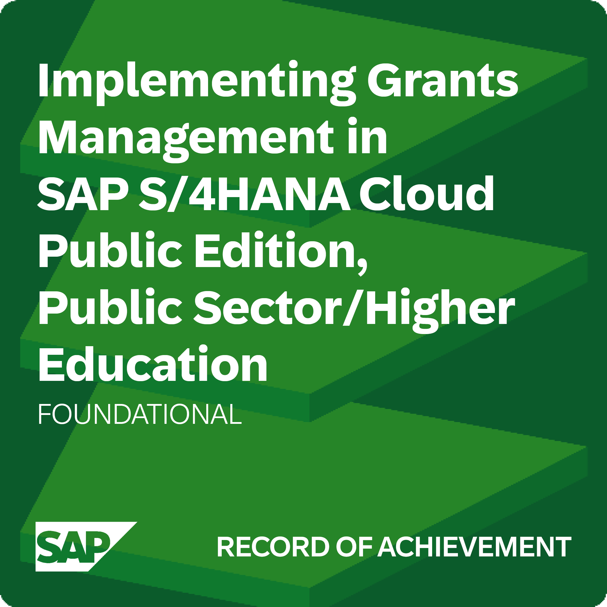 Implementing Grants Management in SAP S/4HANA Cloud Public Edition, Public Sector/Higher Education - Record of Achievement