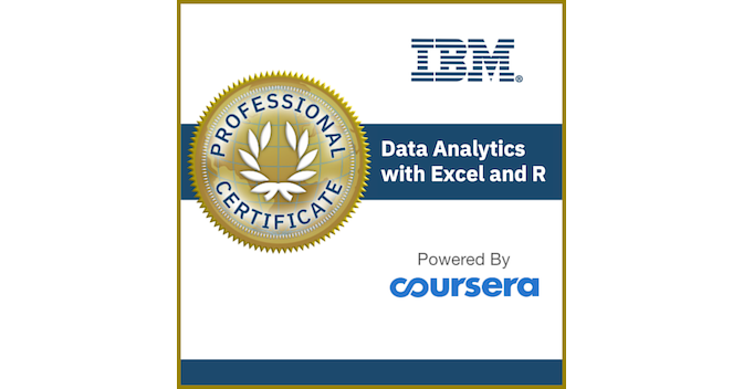 IBM Data Analytics with Excel and R Professional Certificate - Credly