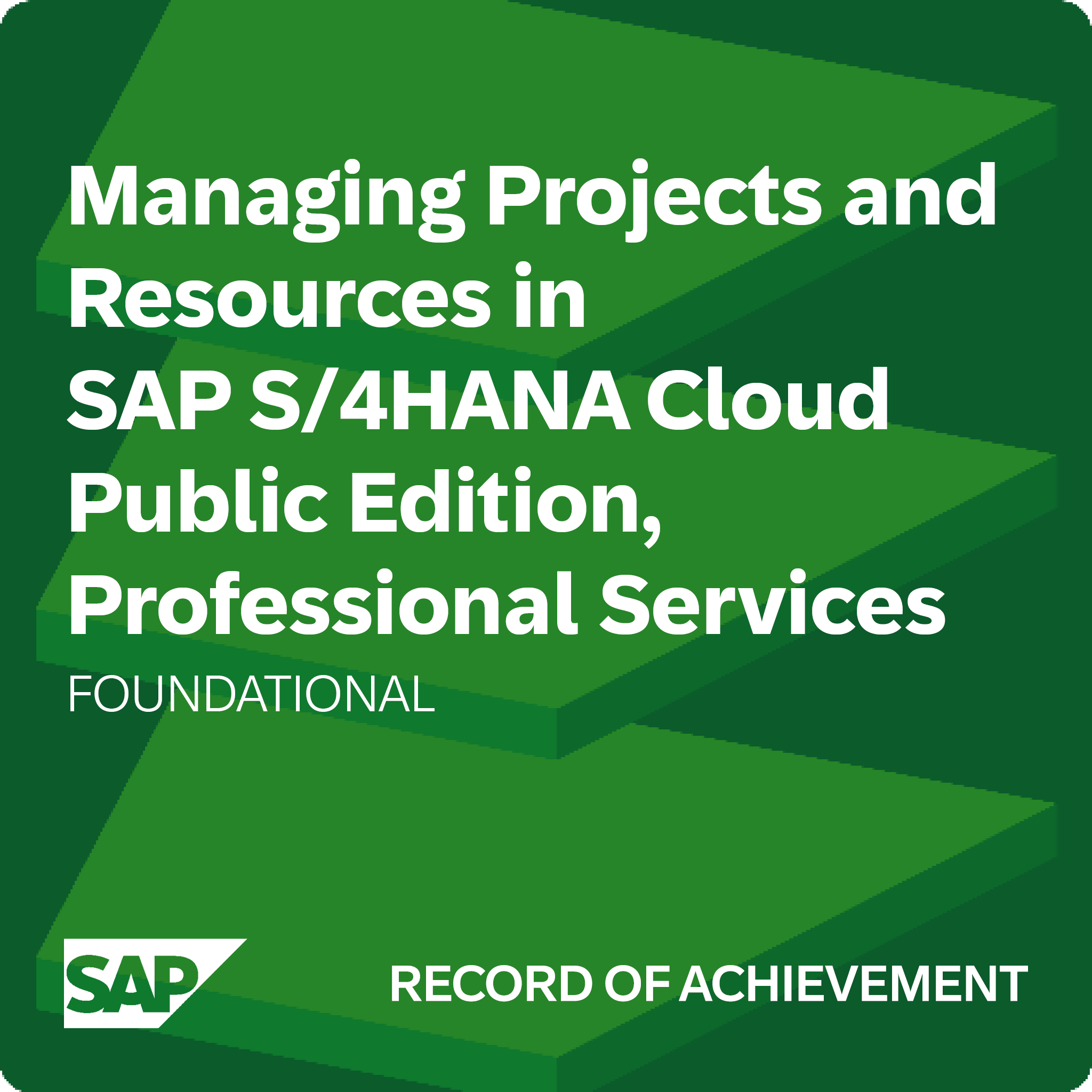 Managing Projects and Resources in SAP S/4HANA Cloud Public Edition, Professional Services - Record of Achievement