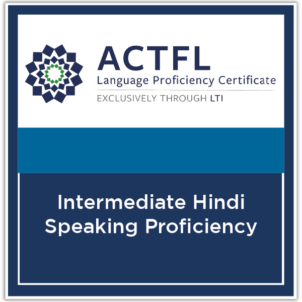 Hindi Speaking Proficiency - Intermediate Low