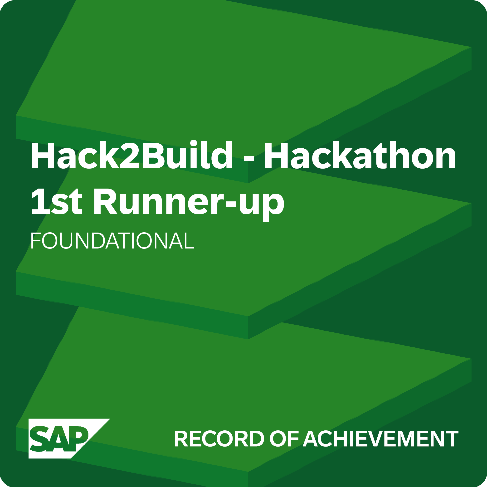 Hack2Build - Hackathon 1st Runner-up - Record of Achievement
