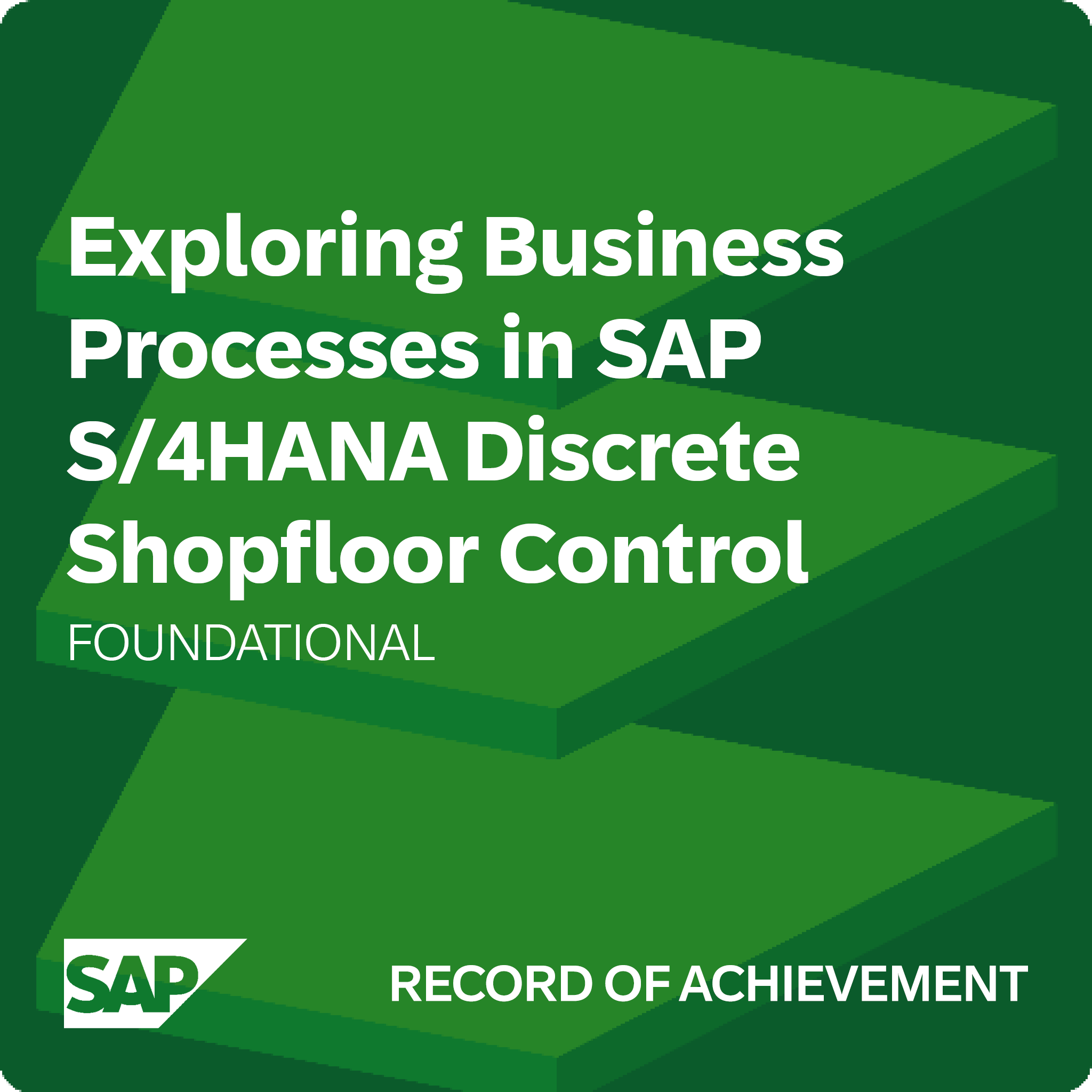 Exploring Business Processes in SAP S/4HANA Discrete Shopfloor Control - Record of Achievement