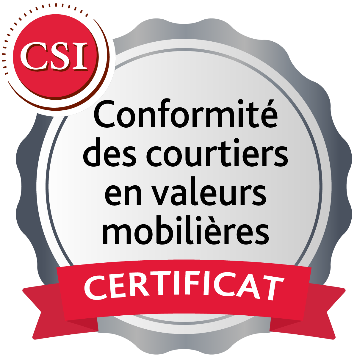 Certificat en conformité des courtiers en valeurs mobilières