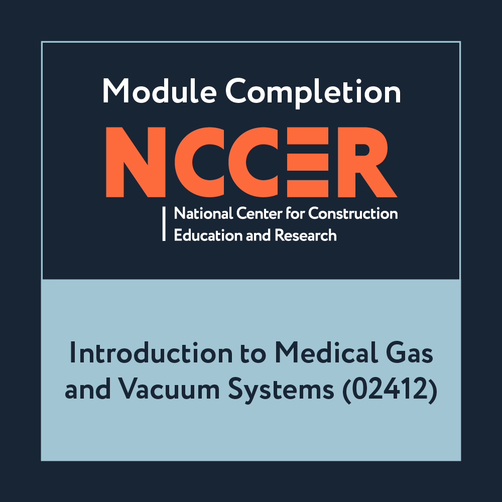 NCCER Introduction to Medical Gas and Vacuum Systems (02412)