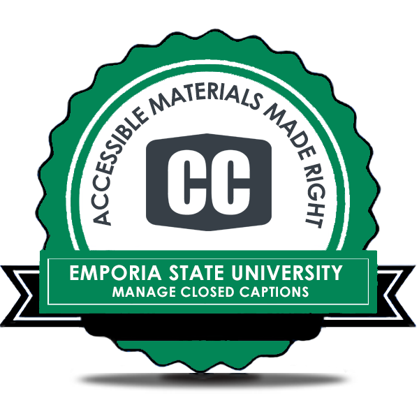 Accessible Materials Made Right: Manage Closed Captions