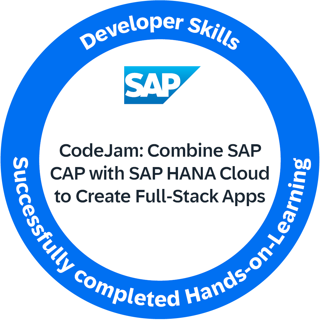 Developer Skills - CodeJam: Combine SAP CAP with SAP HANA Cloud to Create Full-Stack Apps