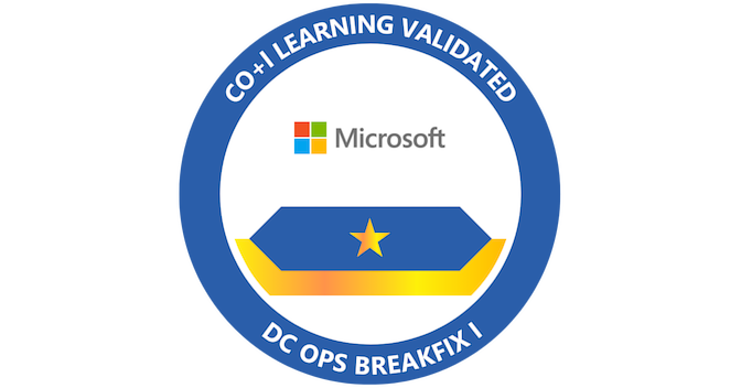 CO+I Learning Validated DC Ops Breakfix I - Credly