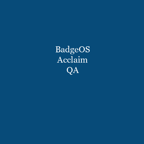 BadgeOS Acclaim QA (copy)