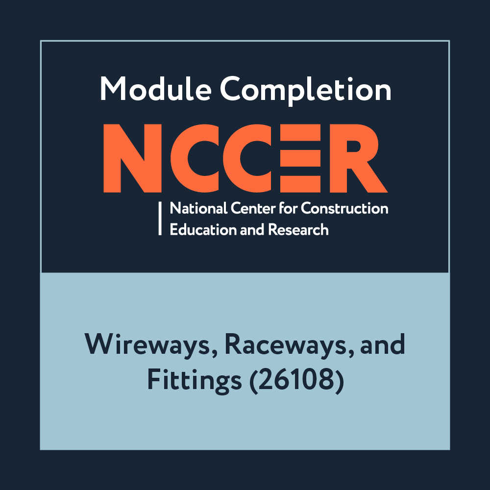 NCCER Wireways, Raceways, and Fittings (26108)